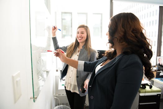 Ford employees in a team meeting