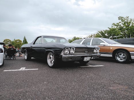 classic Ford car on display