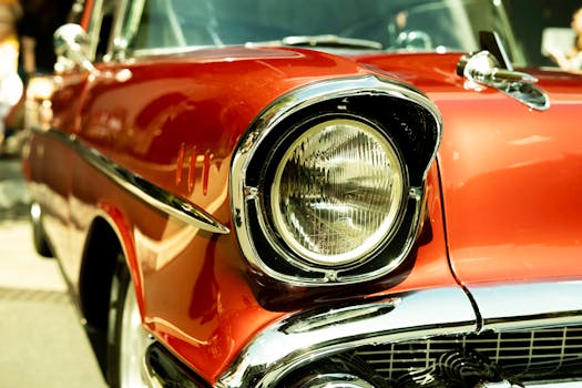 Classic Ford cars lined up for a show