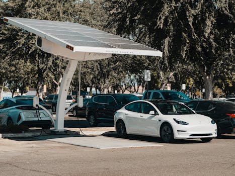 A modern electric Ford vehicle showcasing technology
