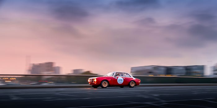 A vintage Ford Falcon on the road