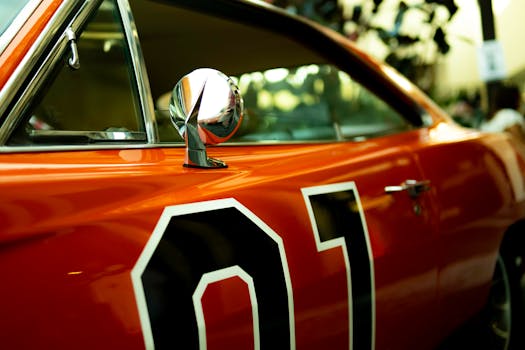 classic Ford cars lined up in a showroom